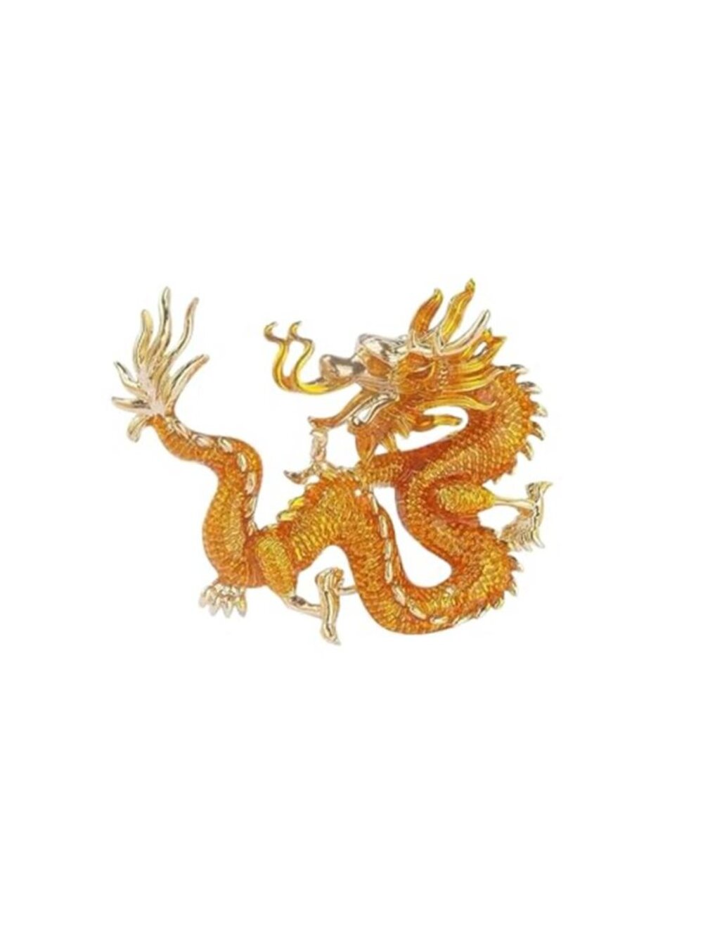 Enamel Flying Dragon Brooch Pin for Men Women Punk Retro Rhinestone Dragon